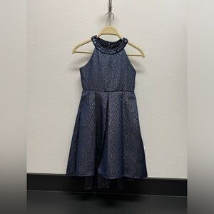 Rare Editions Shimmering Navy Kids Dress